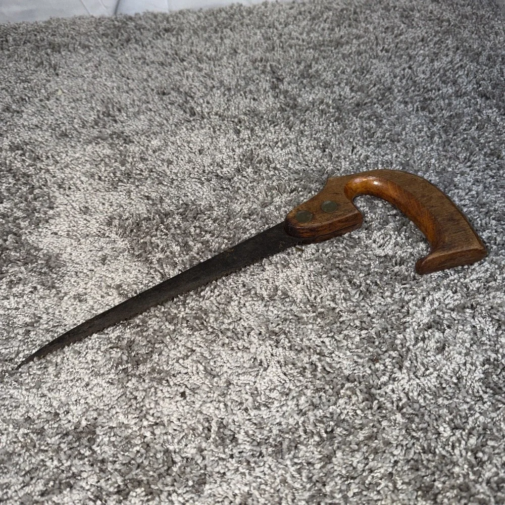 Early 1900s W P Howell Key Hole Saw Wood Handle, Antique, Overall Blade Size 8in